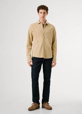 CAMISA DE PANA CLAYTON REGULAR FIT 836 STONE BEIGE