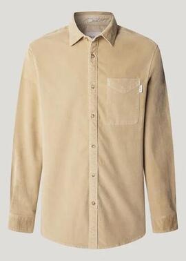CAMISA DE PANA CLAYTON REGULAR FIT 836 STONE BEIGE