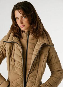 PLUMÍFERO ACOLCHADO IMPERMEABLE SAIN LONG 836 STONE BEIGE