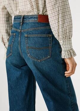 PANTALÓN VAQUERO WIDE LEG HIGH WAIST ARCHIVE DENIM AZUL
