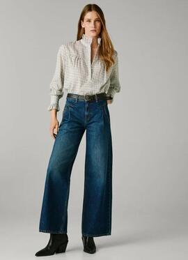 PANTALÓN VAQUERO WIDE LEG HIGH WAIST ARCHIVE DENIM AZUL