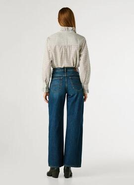 PANTALÓN VAQUERO WIDE LEG HIGH WAIST ARCHIVE DENIM AZUL