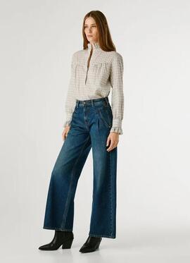 PANTALÓN VAQUERO WIDE LEG HIGH WAIST ARCHIVE DENIM AZUL