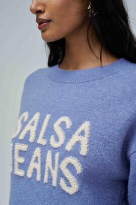 JERSEY DE PUNTO AZUL CON LOGO