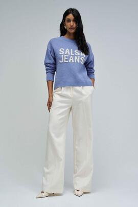 JERSEY DE PUNTO AZUL CON LOGO