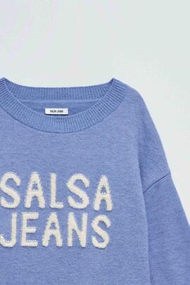 JERSEY DE PUNTO AZUL CON LOGO