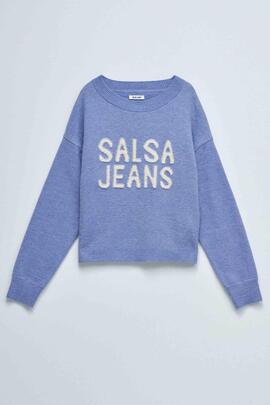 JERSEY DE PUNTO AZUL CON LOGO