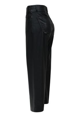 PANTALÓN DE ECOPIEL TRUE CROPPED WIDE NEGRO