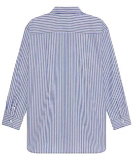CAMISA CK HOLGADA DE POPELÍN RAYAS AZULES