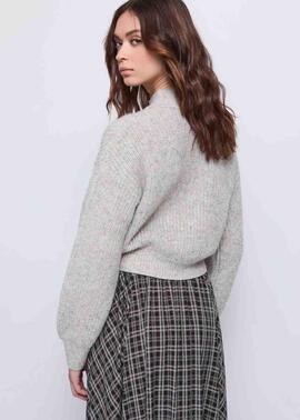 JERSEY CUELLO PERKINS GRIS CON HILO LUREX