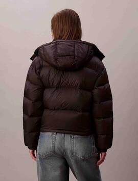 CHAQUETA DE PLUMAS CORTA BOXY NEGRA