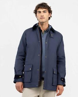 CHAQUETA DE CUELLO PANA AZUL MARINO