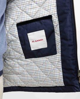 CHAQUETA DE CUELLO PANA AZUL MARINO