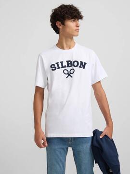 CAMISETA SILBON RAQUETA MEDIA BLANCA