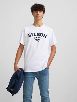 CAMISETA SILBON RAQUETA MEDIA BLANCA