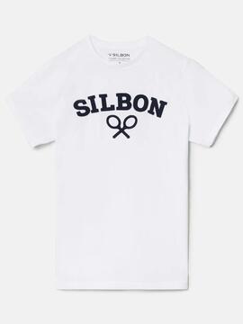 CAMISETA SILBON RAQUETA MEDIA BLANCA