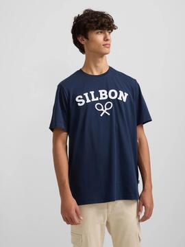 CAMISETA SILBON RAQUETA MEDIA AZUL MARINO