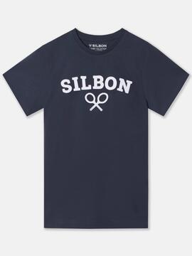CAMISETA SILBON RAQUETA MEDIA AZUL MARINO