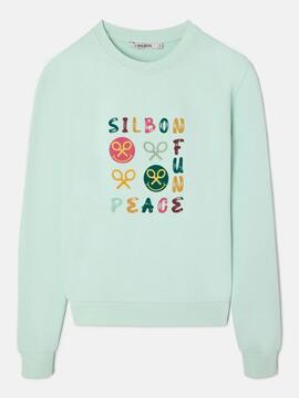 SUDADERA WOMAN FUN AND PEACE VERDE