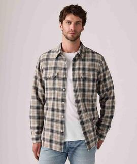 SOBRECAMISA JACKSON WORKER RELAXED FIT CALVIN PLAID OUTMEAL