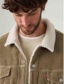 CAZADORA DE PANA SHERPA TRUCKER RELAXED FIT TIMBER WOLF