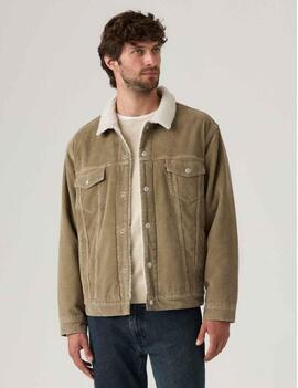 CAZADORA DE PANA SHERPA TRUCKER RELAXED FIT TIMBER WOLF