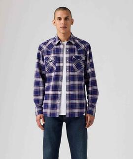 CAMISA LEVI'S® BARSTOW WESTERN STANDARD HAWLEY PLAID BLUE DE