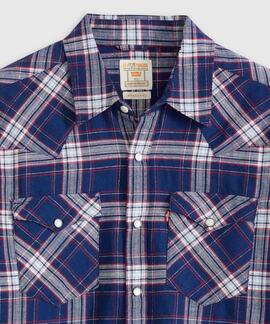CAMISA LEVI'S® BARSTOW WESTERN STANDARD HAWLEY PLAID BLUE DE