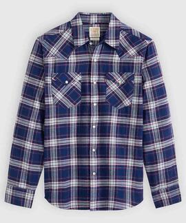 CAMISA LEVI'S® BARSTOW WESTERN STANDARD HAWLEY PLAID BLUE DE