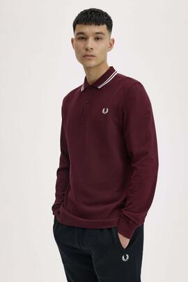 POLO MANGA LARGA TWIN TIPPED NIGHT OXBLOOD / ECRU / ECRU