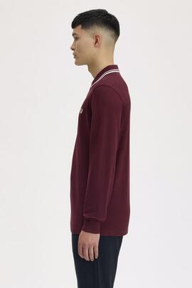 POLO MANGA LARGA TWIN TIPPED NIGHT OXBLOOD / ECRU / ECRU