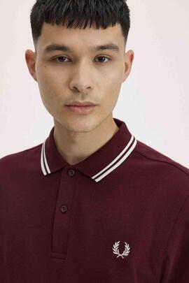 POLO MANGA LARGA TWIN TIPPED NIGHT OXBLOOD / ECRU / ECRU
