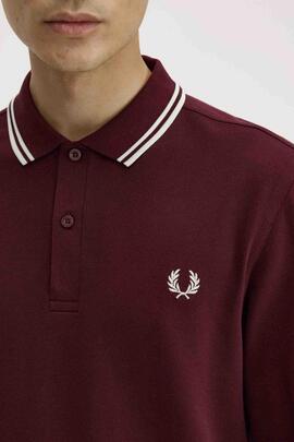 POLO MANGA LARGA TWIN TIPPED NIGHT OXBLOOD / ECRU / ECRU