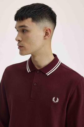 POLO MANGA LARGA TWIN TIPPED NIGHT OXBLOOD / ECRU / ECRU