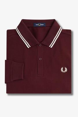 POLO MANGA LARGA TWIN TIPPED NIGHT OXBLOOD / ECRU / ECRU