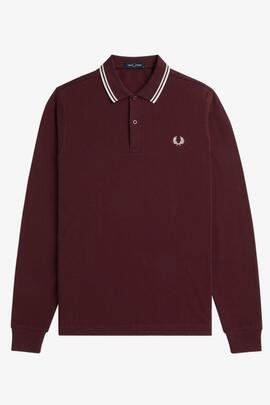 POLO MANGA LARGA TWIN TIPPED NIGHT OXBLOOD / ECRU / ECRU