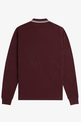POLO MANGA LARGA TWIN TIPPED NIGHT OXBLOOD / ECRU / ECRU