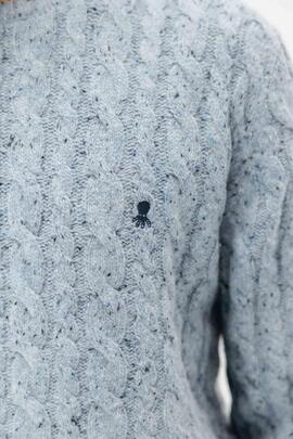 JERSEY DE PUNTO OCHOS JASPEADO AZUL GRISÁCEO