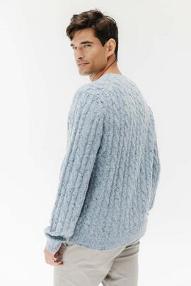 JERSEY DE PUNTO OCHOS JASPEADO AZUL GRISÁCEO