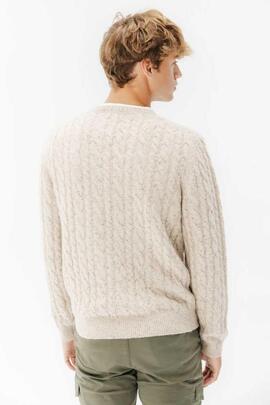 JERSEY DE PUNTO OCHOS JASPEADO BEIGE