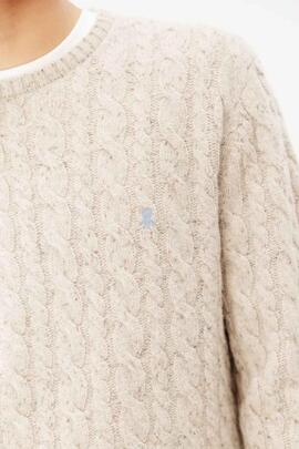JERSEY DE PUNTO OCHOS JASPEADO BEIGE