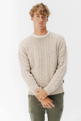 JERSEY DE PUNTO OCHOS JASPEADO BEIGE