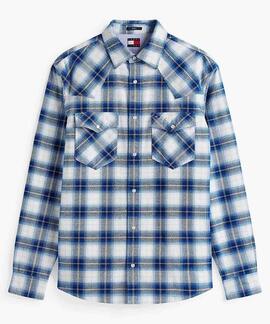 CAMISA DE FRANELA WESTERN REGULAR FIT TARTÁN AZUL