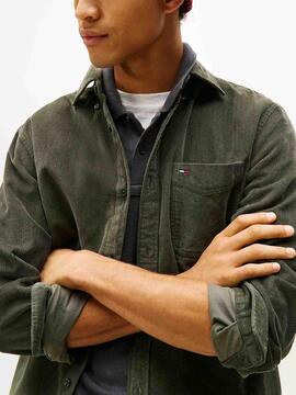 CAMISA DE PANA REGULAR FIT VERDE