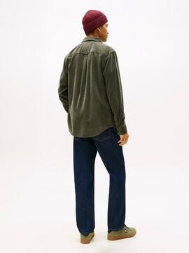 CAMISA DE PANA REGULAR FIT VERDE
