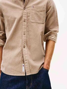 CAMISA DE PANA REGULAR FIT BEIGE