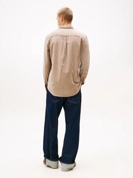 CAMISA DE PANA REGULAR FIT BEIGE