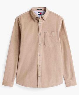 CAMISA DE PANA REGULAR FIT BEIGE
