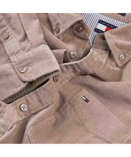 CAMISA DE PANA REGULAR FIT BEIGE