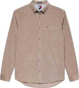 CAMISA DE PANA REGULAR FIT BEIGE